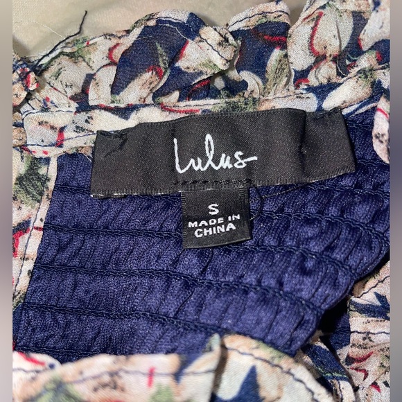 Floral Forever Navy Blue Floral Print Smocked Skater Dress - Picture 6 of 6